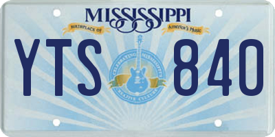MS license plate YTS840