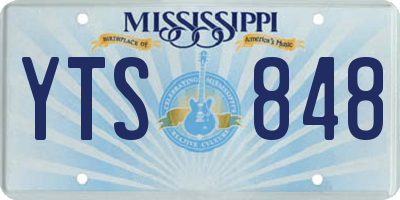 MS license plate YTS848