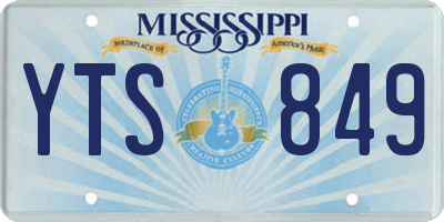 MS license plate YTS849