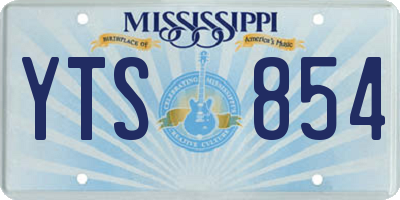 MS license plate YTS854