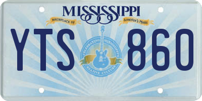 MS license plate YTS860