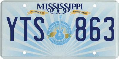 MS license plate YTS863