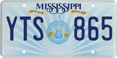 MS license plate YTS865