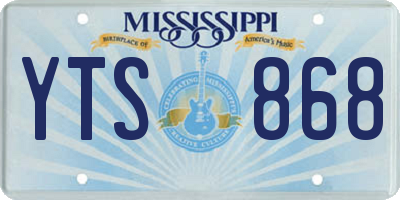 MS license plate YTS868
