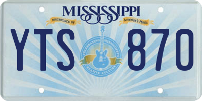 MS license plate YTS870