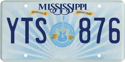 MS license plate YTS876