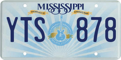 MS license plate YTS878
