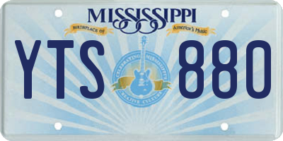 MS license plate YTS880