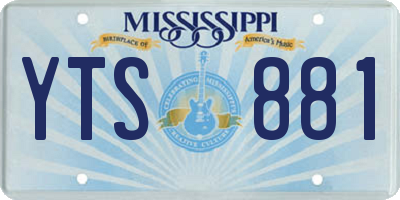 MS license plate YTS881