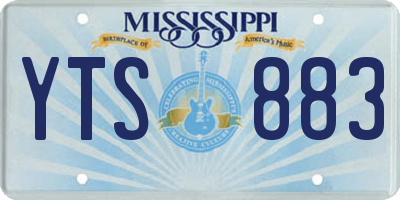 MS license plate YTS883