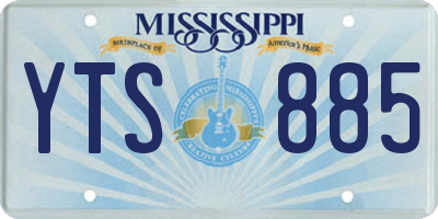 MS license plate YTS885