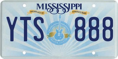 MS license plate YTS888