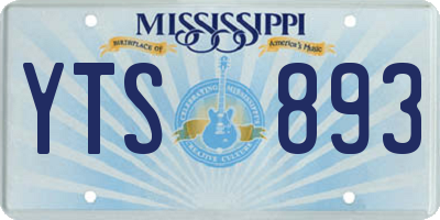 MS license plate YTS893