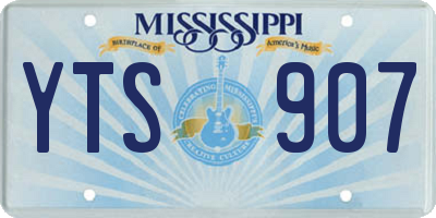 MS license plate YTS907