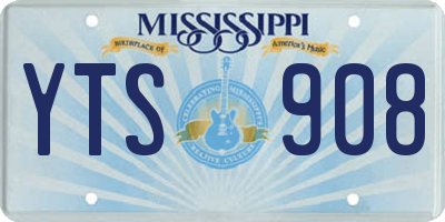 MS license plate YTS908