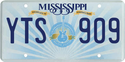 MS license plate YTS909