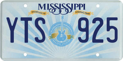 MS license plate YTS925