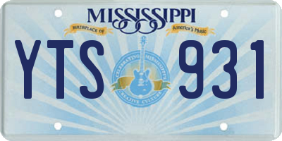 MS license plate YTS931