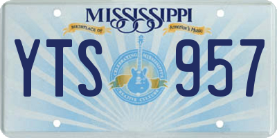 MS license plate YTS957
