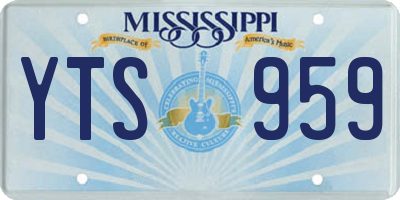 MS license plate YTS959