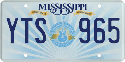 MS license plate YTS965