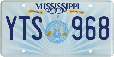 MS license plate YTS968