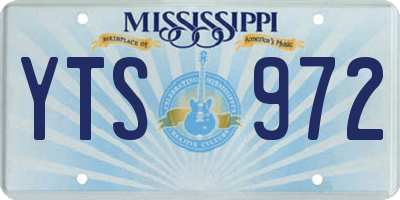 MS license plate YTS972