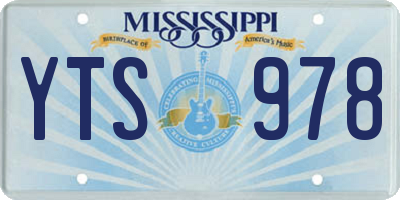 MS license plate YTS978