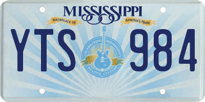 MS license plate YTS984