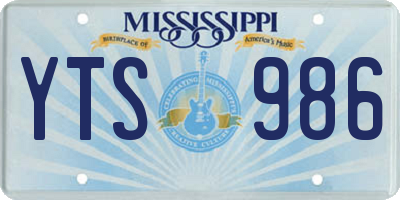 MS license plate YTS986