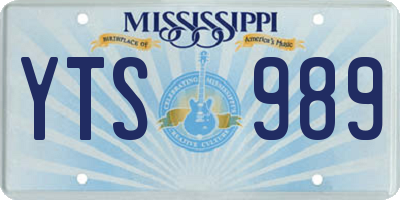 MS license plate YTS989
