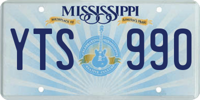 MS license plate YTS990
