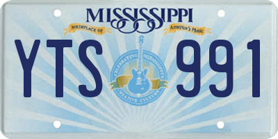 MS license plate YTS991