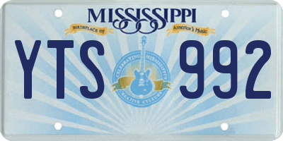 MS license plate YTS992
