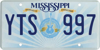 MS license plate YTS997