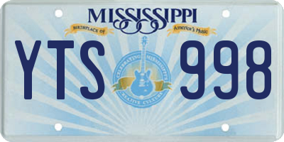 MS license plate YTS998