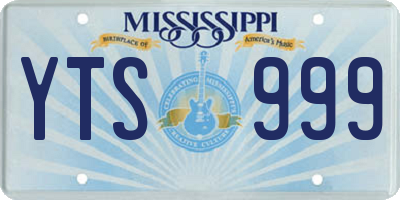 MS license plate YTS999