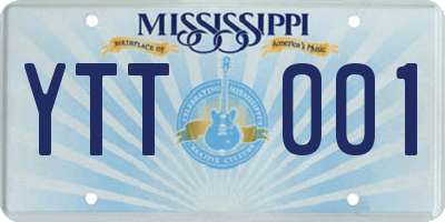 MS license plate YTT001