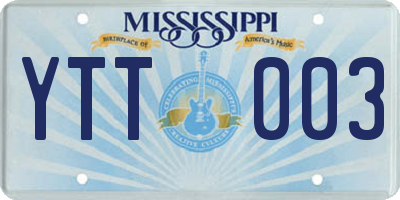 MS license plate YTT003