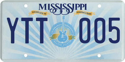 MS license plate YTT005