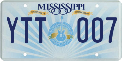 MS license plate YTT007