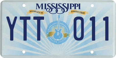 MS license plate YTT011