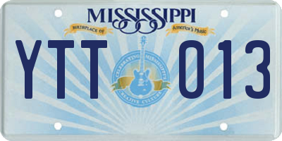 MS license plate YTT013