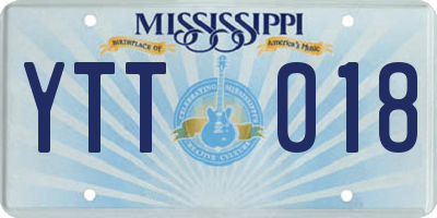 MS license plate YTT018