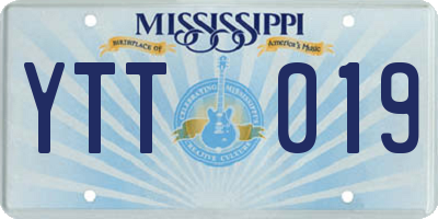 MS license plate YTT019