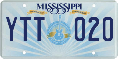 MS license plate YTT020