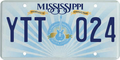MS license plate YTT024
