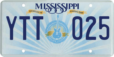 MS license plate YTT025