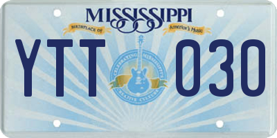 MS license plate YTT030