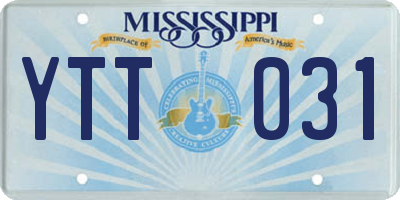 MS license plate YTT031